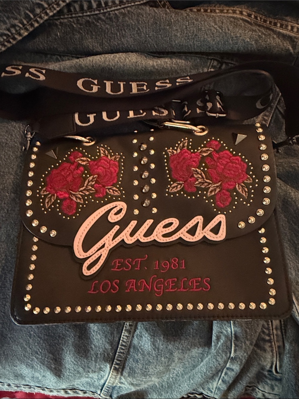 2 GUESS  Crossbody Bags with Embroidery